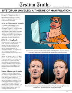 The second page of Testing Truths, recounting events from 2032-2043